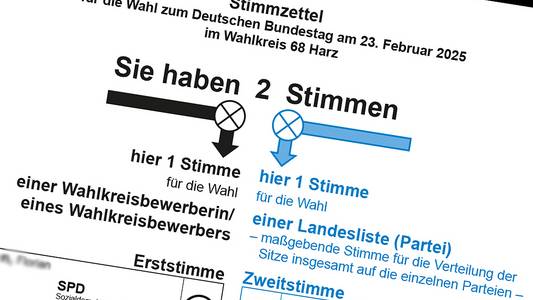 Wahlschein Bundestagswahl WK 68